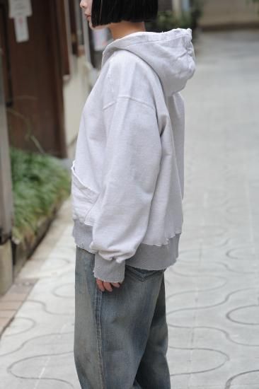 ANCELLM | アンセルム ZIPUP HOODIE (HEATHER WHITE) / ジップ