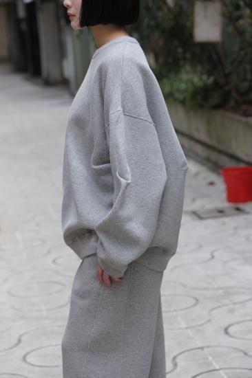 ssstein | シュタイン COTTON DOUBLE KNIT TUCKED CREW NECK LS