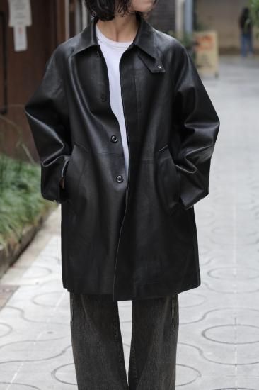 YOKE | LEATHER CUT-OFF HALF COAT(BLACK) | レザーカットオフ YOKE | LEATHER CUT-OFF HALF COAT(BLACK) | レザーカットオフ