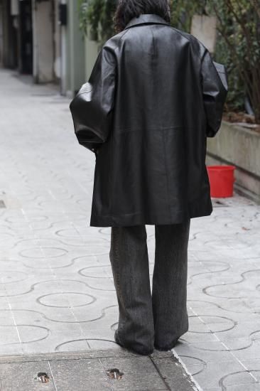 YOKE | LEATHER CUT-OFF HALF COAT(BLACK) | レザーカットオフ YOKE | LEATHER CUT-OFF HALF COAT(BLACK) | レザーカットオフ