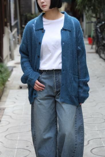YOKE | SILK MOHAIR BUTTONED CARDIGAN(PEACOCK) | シルクモヘア YOKE | SILK MOHAIR BUTTONED CARDIGAN(PEACOCK) | シルクモヘア