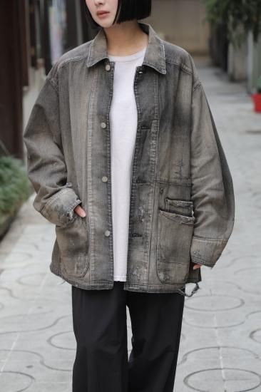 ジャケット・アウター ANCELLM \"DENIM COVERALL\" ANCELLM DENIM COVERALL(BLACK)