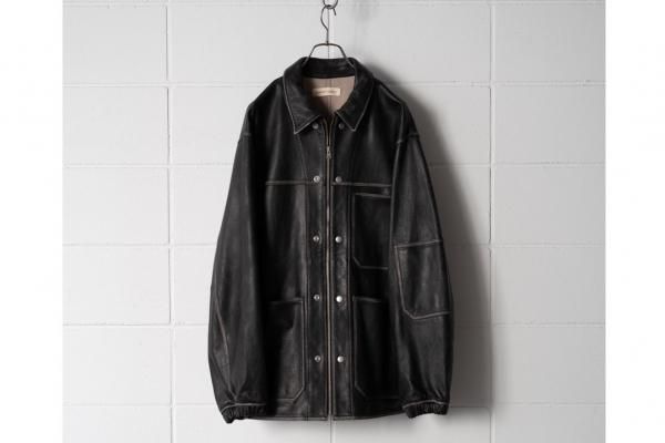 barbell object / leather coverall(BLACK)通販サイト - 京都