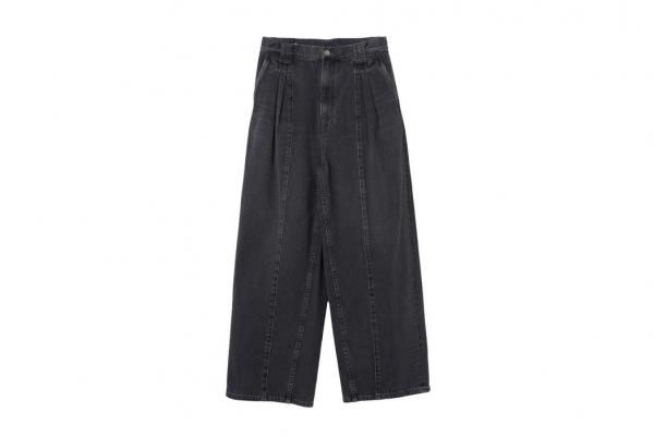 YOKE | BLEACHED DENIM WIDE-LEG BUGGY PANTS(BLACK) | ブルーチ YOKE | BLEACHED DENIM WIDE-LEG BUGGY PANTS(BLACK) | ブルーチ