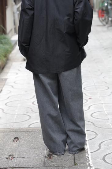 YOKE | BLEACHED DENIM WIDE-LEG BUGGY PANTS(BLACK) | ブルーチ