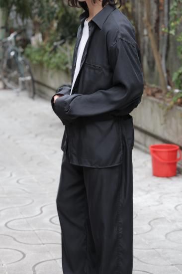 YOKE | CUPRO JUMP SUIT(BLACK) | キュプラジャンプスーツ