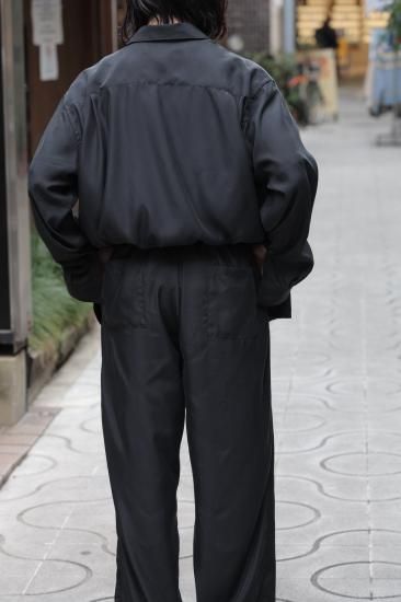 YOKE | CUPRO JUMP SUIT(BLACK) | キュプラジャンプスーツ