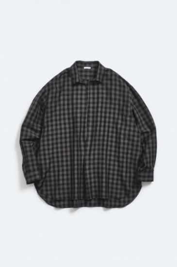Blanc YM / Silk Plaid Skipper Shirts(BLACK)通販サイト - 京都