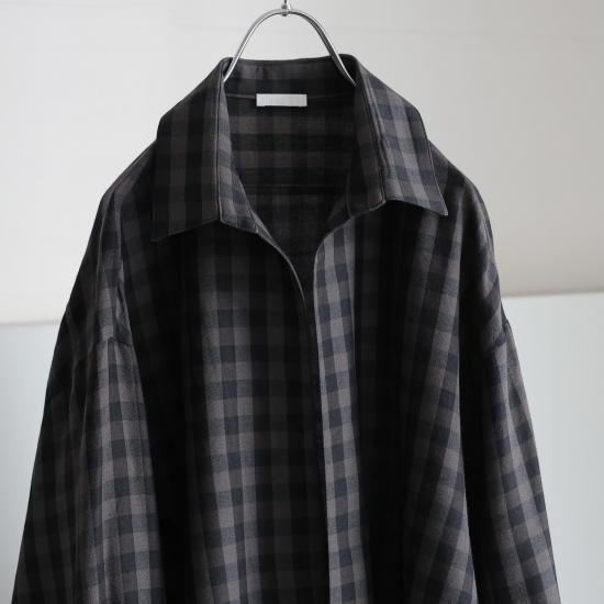トップス Blanc YM Plaid wide shirt L Blanc YM] (ブランワイエム) BL-22A-PWS Plaid Wide Shirt