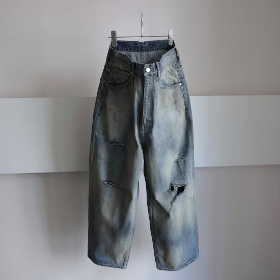 新品DAMAGE WIDE 5P DENIM PANTS INDIGOサイズ1 DAMAGE WIDE 5P DENIM PANTS(INDIGO) – ANCELLM