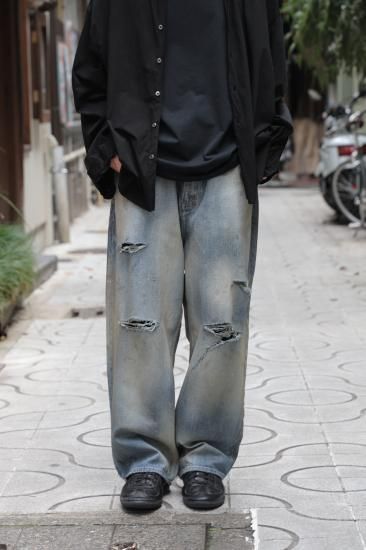 ANCELLM | アンセルム DAMAGE WIDE 5P DENIM PANTS(INDIGO