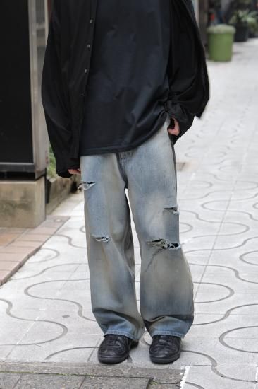 ANCELLM | アンセルム DAMAGE WIDE 5P DENIM PANTS(INDIGO