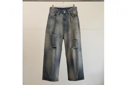 <img class='new_mark_img1' src='https://img.shop-pro.jp/img/new/icons2.gif' style='border:none;display:inline;margin:0px;padding:0px;width:auto;' />ANCELLM / DAMAGE WIDE 5P DENIM PANTS(INDIGO)