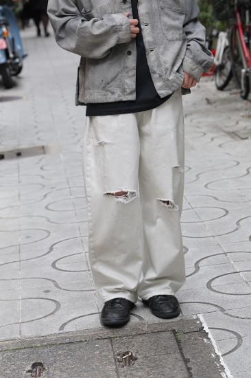 ANCELLM | アンセルム DAMAGE WIDE 5P DENIM PANTS(WHITE