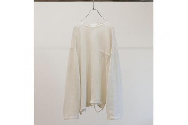 トップス ANCELLM 25SS MARBLING MESH LS T-SHIRT ANCELLM | アンセルム MARBLING MESH LS T-SHIRT(WHITE