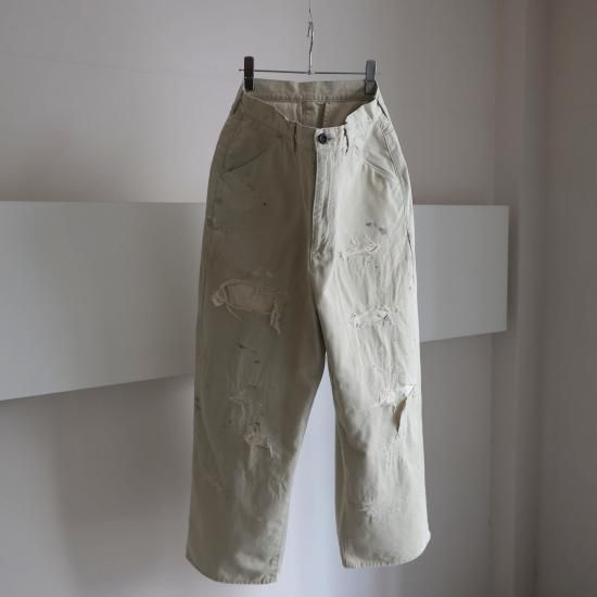 ANCELLM REMAKE WIDE CHINO TROUSERS ベージュ REMAKE WIDE CHINO TROUSERS(BEIGE) – ANCELLM