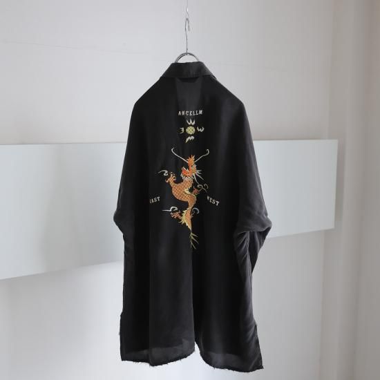 ANREALAGE ブラックアシンメトリックシャツ ANREALAGE ブラックアシンメトリックシャツ