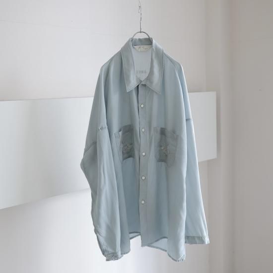 トップス ANCELLM AGING EMBROIDERY SHIRT SAX a6Eo1q46iUEx.jpg?width=768