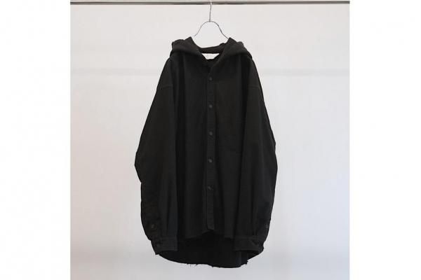 25ss ANCELLM HOODIE SHIRT アンセルム　フーディーシャツ ANCELLM | アンセルム HOODIE SHIRT(BLACK) / フーディーシャツ