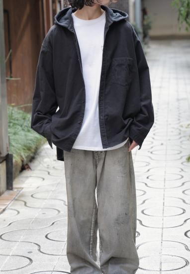 ANCELLM | アンセルム HOODIE SHIRT(BLACK) / フーディーシャツ