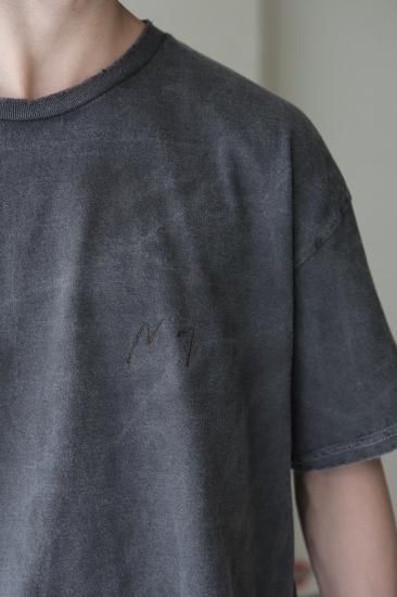 トップス ANCELLM EMBROIDERY DYED T-SHIRT BLACK ANCELLM - EMBROIDERY DYED T-SHIRT/F.BLACK | NapsNote
