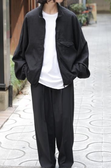 ANCELLM | アンセルム SILK NEP KIMONO BLOUSON(BLACK) / シルク