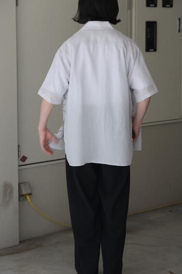 YOKE | LANDSCAPE PRINTED OPEN COLLAR SHIRT(IVORY) | ランドスケープ