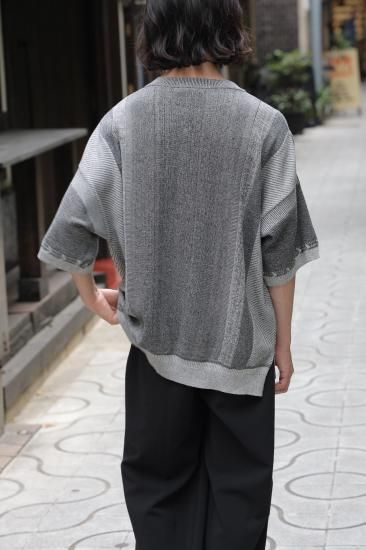 トップス YASHIKI / Fumon Henley Knit YASHIKI / Fumon Henley Knit (MIX-GRAY) | フモンヘンリー