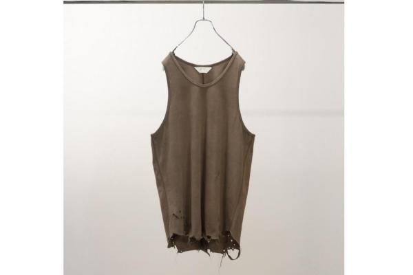 ANCELLM | アンセルム DAMAGE TANK TOP(BROWN) / ダメージタンク