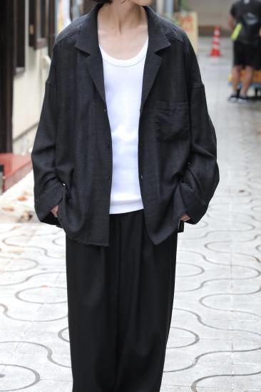 ANCELLM | アンセルム WOOL KERSEY TAILORED SHIRT (BLACK