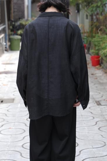 ANCELLM | アンセルム WOOL KERSEY TAILORED SHIRT (BLACK