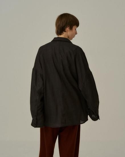ANCELLM アンセルム WOOL KERSEY TAILORED SHIRT ANCELLM | アンセルム WOOL KERSEY TAILORED SHIRT (BLACK