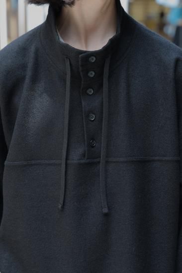 ANCELLM | アンセルム HENLEY PULL OVER SHIRT(BLACK) / ヘンリープル