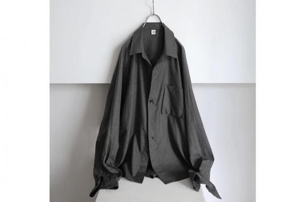 トップス satou / nemaki wide check shirt(SUMI) satou nemaki check wide shirt 