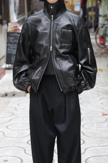 フライトジャケット　シープ　ブラック　サイズ：L相当　定価：10万 ssstein | シュタイン SHEEP LEATHER FLIGHT JACKET(BLACK