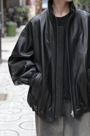 ssstein | シュタイン SHEEP LEATHER STAND COLLAR JACKET(BLACK