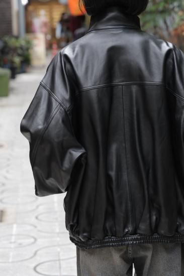 ssstein | シュタイン SHEEP LEATHER STAND COLLAR JACKET(BLACK