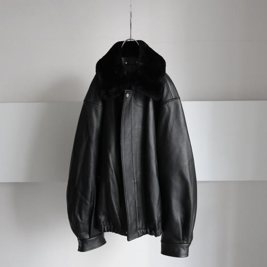 ssstein | シュタイン MOUTON COLLAR SHEEP LEATHER ZIP JACKET