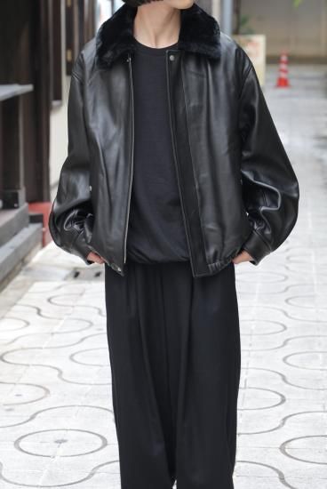 ssstein | シュタイン MOUTON COLLAR SHEEP LEATHER ZIP JACKET