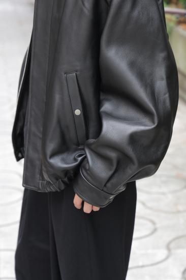 ssstein | シュタイン MOUTON COLLAR SHEEP LEATHER ZIP JACKET(BLACK