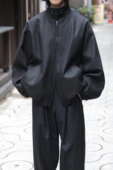 ssstein | シュタイン MELTON OVERSIZED ZIP JACKET(BLACK