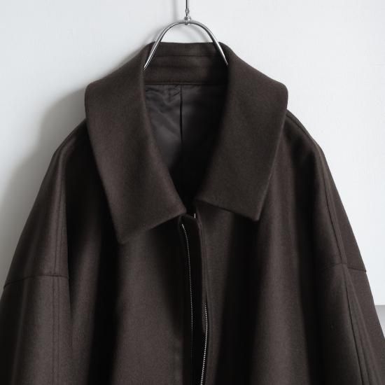 ssstein | シュタイン MELTON OVERSIZED ZIP JACKET(GREY BROWN