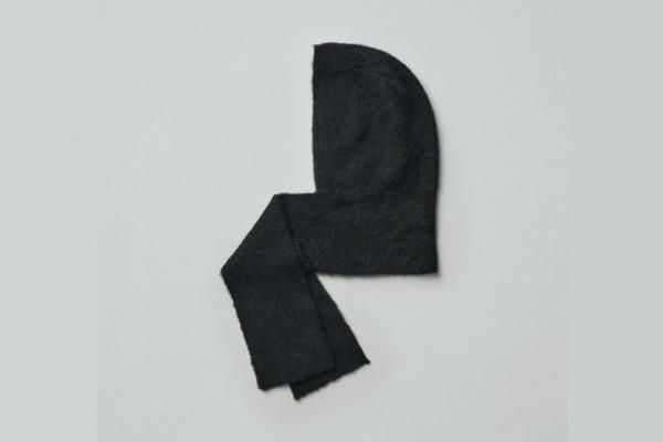 RL バラクラバ　ブラック RICK OWENS - 【25SS】ニット 帽子 ディストレスド バラクラバ