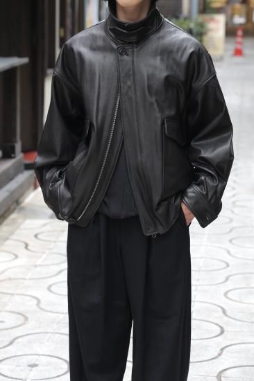 YOKE | Leather Flight Jacket(BLACK) | レザーフライト
