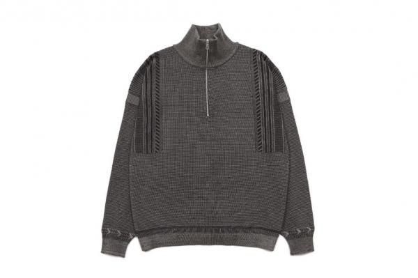 YASHIKI / Fuyushigure Half Zip Knit (GREIGE) | フユシグレ