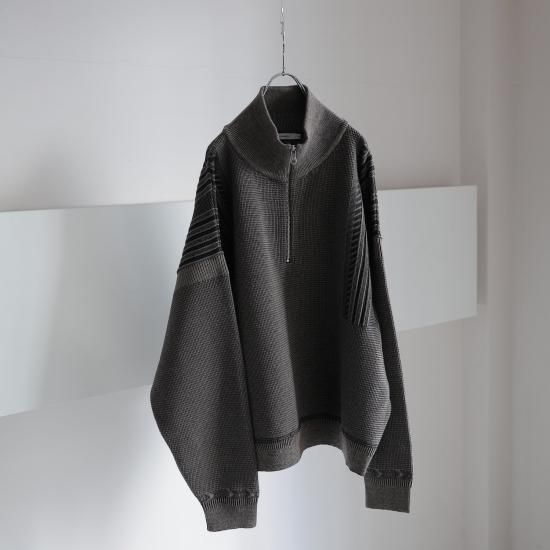 くっちー様分 YASHIKI / Fuyushigure Half Zip Knit (GREIGE) | フユシグレ