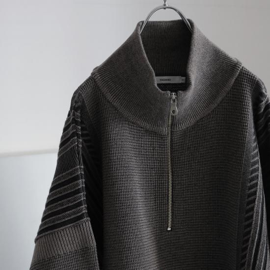 YASHIKI / Fuyushigure Half Zip Knit (GREIGE) | フユシグレ