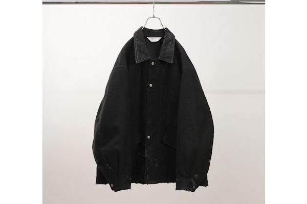 ANK別注　ワークジャケット　ブラックモールスキン　サイズ40 40's】French Vintage Black Moleskin Work Jacket 
