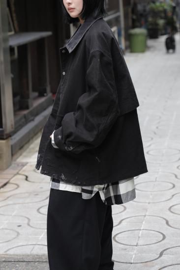 ANCELLM 25aw MOLESKIN WORK JACKET ブラック 1 ANCELLM | アンセルム MOLESKIN WORK JACKET(BLACK
