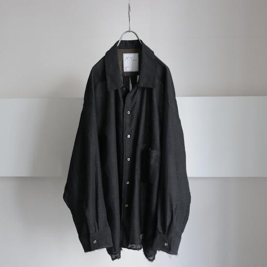 ANCELLM | アンセルム WOOL KERSEY SHIRT(BLACK) / ウールカルゼシャツ